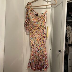 Terani Couture Multicolor One-Shoulder Dress